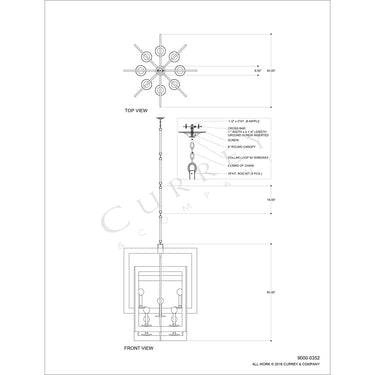 Currey & Company 9000-0352 Middleton Grand 8 Light Chandelier in Contemporary Silver Leaf 5