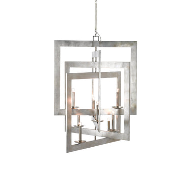 Currey & Company 9000-0352 Middleton Grand 8 Light Chandelier in Contemporary Silver Leaf 1