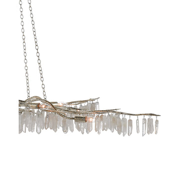 Currey & Company 9000-0368 Forest 10 Light Chandelier in Textured Silver/Natural 2