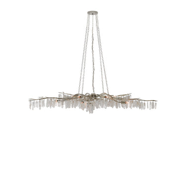 Currey & Company 9000-0368 Forest 10 Light Chandelier in Textured Silver/Natural 3
