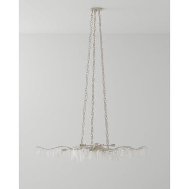 Currey & Company 9000-0368 Forest 10 Light Chandelier in Textured Silver/Natural 5