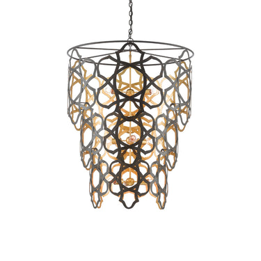 Currey & Company 9000-0381 Mauresque 9 Light Chandelier in Bronze Gold/Contemporary Gold Leaf 1