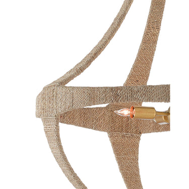 Currey & Company 9000-0385 Ibiza 4 Light Chandelier in Natural/Dark Contemporary Gold Leaf 2