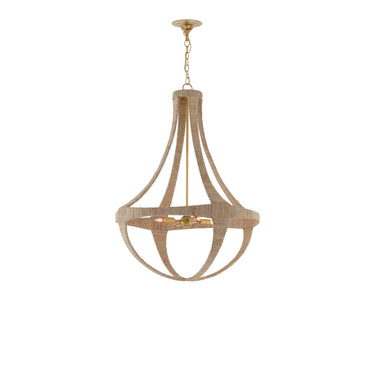 Currey & Company 9000-0385 Ibiza 4 Light Chandelier in Natural/Dark Contemporary Gold Leaf 3