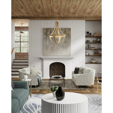 Currey & Company 9000-0385 Ibiza 4 Light Chandelier in Natural/Dark Contemporary Gold Leaf 6