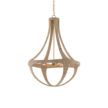 Currey & Company 9000-0385 Ibiza 4 Light Chandelier in Natural/Dark Contemporary Gold Leaf 1