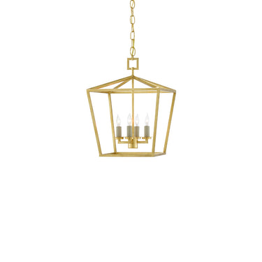 Currey & Company 9000-04-C Denison 4 Light Lantern in Contemporary Gold Leaf 10