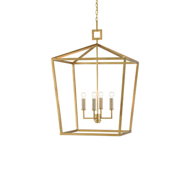 Currey & Company 9000-04-C Denison 4 Light Lantern in Contemporary Gold Leaf 1