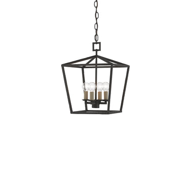 Currey & Company 9000-04-C1 Denison Black 4 Light Lantern in Mole Black 5