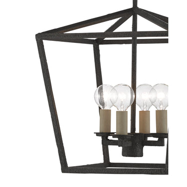 Currey & Company 9000-04-C1 Denison Black 4 Light Lantern in Mole Black 4
