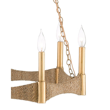 Currey & Company 9000-0402 Mallorca Chandelier in Natural/Dark Contemporary Gold Leaf 2