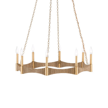 Currey & Company 9000-0402 Mallorca Chandelier in Natural/Dark Contemporary Gold Leaf 3
