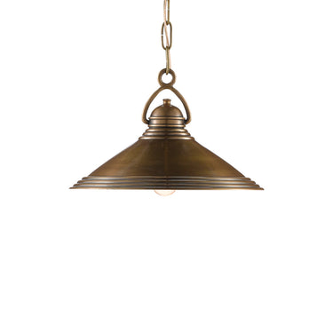 Currey & Company 9000-0407 Weybright Pendant in Vintage Brass 1