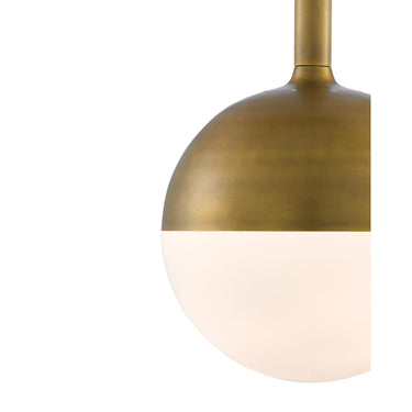 Currey & Company 9000-0419 Moonward Pendant in Antique Brass/Opaque White 2