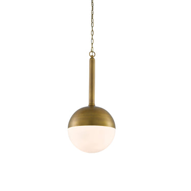 Currey & Company 9000-0419 Moonward Pendant in Antique Brass/Opaque White 3