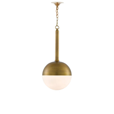 Currey & Company 9000-0419 Moonward Pendant in Antique Brass/Opaque White 5