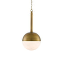 Currey & Company 9000-0419 Moonward Pendant in Antique Brass/Opaque White 1
