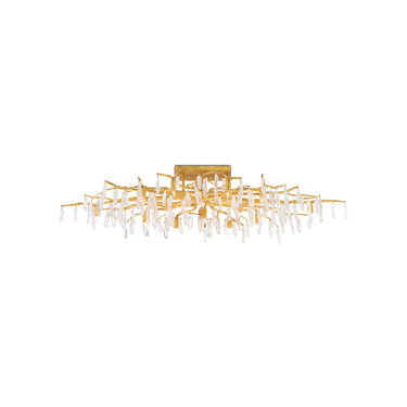 Currey & Company 9000-0423 Forest 14 Light Semi-Flush in Washed Lucerne Gold/Natural 3