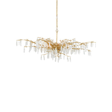 Currey & Company 9000-0438 Forest Dawn 8 Light Chandelier in Washed Lucerne Gold/Natural 1