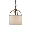 Currey & Company 9000-0445 Dunning Pendant in Blacksmith/Natural 1