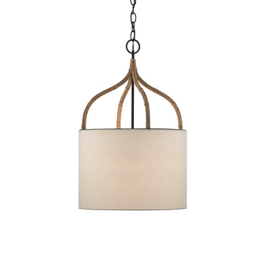 Currey & Company 9000-0445 Dunning Pendant in Blacksmith/Natural 1