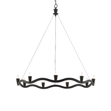 Currey & Company 9000-0461 Serpentina 9 Light Chandelier in Antique Black 3