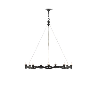 Currey & Company 9000-0461 Serpentina 9 Light Chandelier in Antique Black 4
