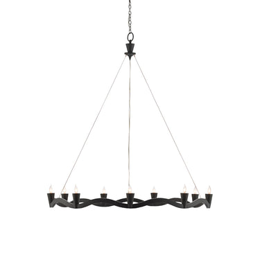 Currey & Company 9000-0461 Serpentina 9 Light Chandelier in Antique Black 1