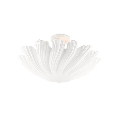Currey & Company 9000-0466 Hadley Semi-Flush in Gesso White 3
