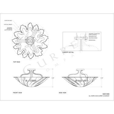 Currey & Company 9000-0466 Hadley Semi-Flush in Gesso White 4