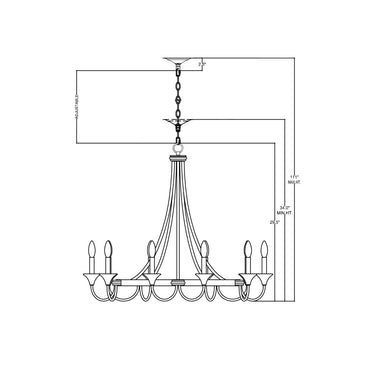 Currey & Company 9000-0474 Hanlon 10 Light Chandelier in Washed Black/Contemporary Gold Leaf 6