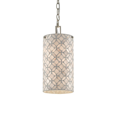 Currey & Company 9000-0490 Ellison Pendant in Pearl/Antique Silver Leaf 3