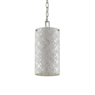 Currey & Company 9000-0490 Ellison Pendant in Pearl/Antique Silver Leaf 4