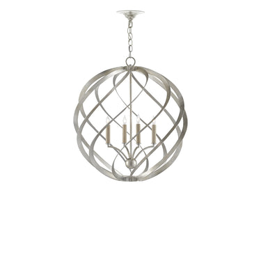 Currey & Company 9000-0507 Roussel Orb 4 Light Chandelier in Contemporary Silver Leaf 4