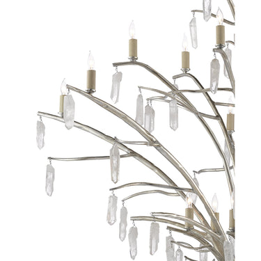 Currey & Company 9000-0508 Raux 21 Light Chandelier in Contemporary Silver Leaf/Natural 2