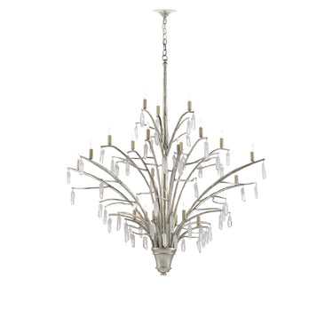 Currey & Company 9000-0508 Raux 21 Light Chandelier in Contemporary Silver Leaf/Natural 3