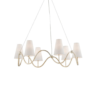 Currey & Company 9000-0526 Kadir 6 Light Chandelier in Silver Granello 3