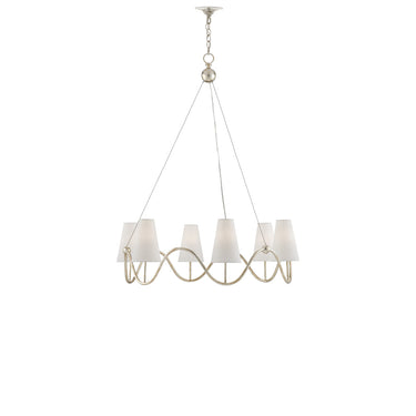 Currey & Company 9000-0526 Kadir 6 Light Chandelier in Silver Granello 5