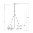 Currey & Company 9000-0526 Kadir 6 Light Chandelier in Silver Granello 6