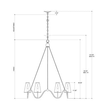 Currey & Company 9000-0526 Kadir 6 Light Chandelier in Silver Granello 6
