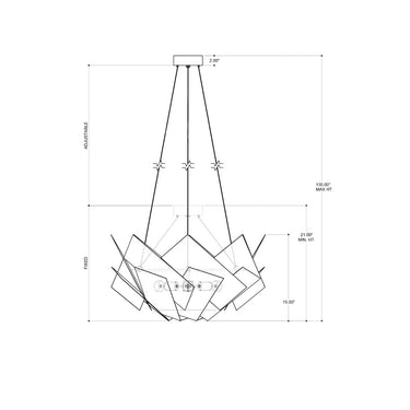 Currey & Company 9000-0549 Artiste 3 Light Chandelier in Silver Leaf 6