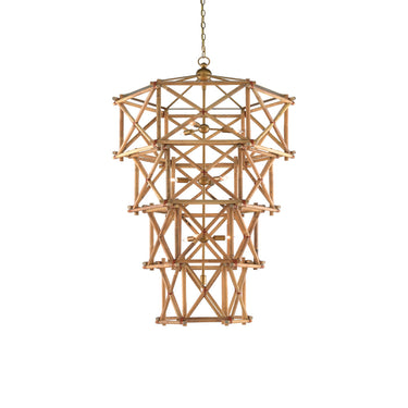 Currey & Company 9000-0554 Kingali Grande 10 Light Chandelier in Natural/New Brass 3