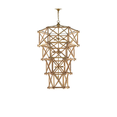 Currey & Company 9000-0554 Kingali Grande 10 Light Chandelier in Natural/New Brass 4