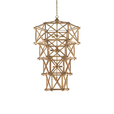 Currey & Company 9000-0554 Kingali Grande 10 Light Chandelier in Natural/New Brass 1