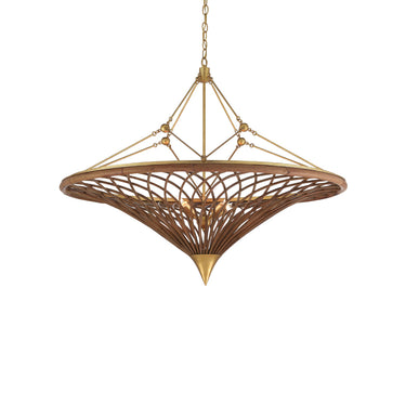 Currey & Company 9000-0560 Gaborone 4 Light Chandelier in Natural/Contemporary Gold Leaf 1