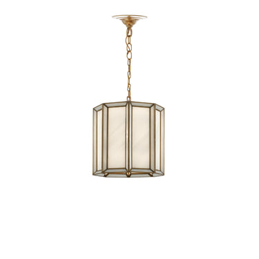 Currey & Company 9000-0574 Daze Pendant in Antique Brass/White 3