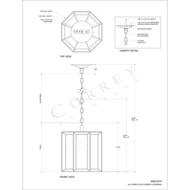 Currey & Company 9000-0574 Daze Pendant in Antique Brass/White 5
