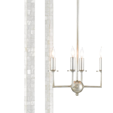 Currey & Company 9000-0575 Arietta Chandelier in Mother of Pearl/Contemporary Silver Leaf 3