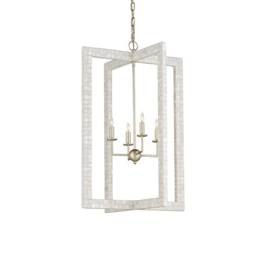 Currey & Company 9000-0575 Arietta Chandelier in Mother of Pearl/Contemporary Silver Leaf 4