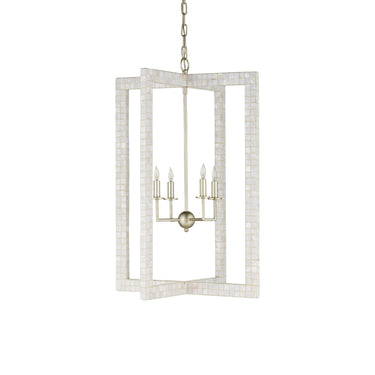 Currey & Company 9000-0575 Arietta Chandelier in Mother of Pearl/Contemporary Silver Leaf 5